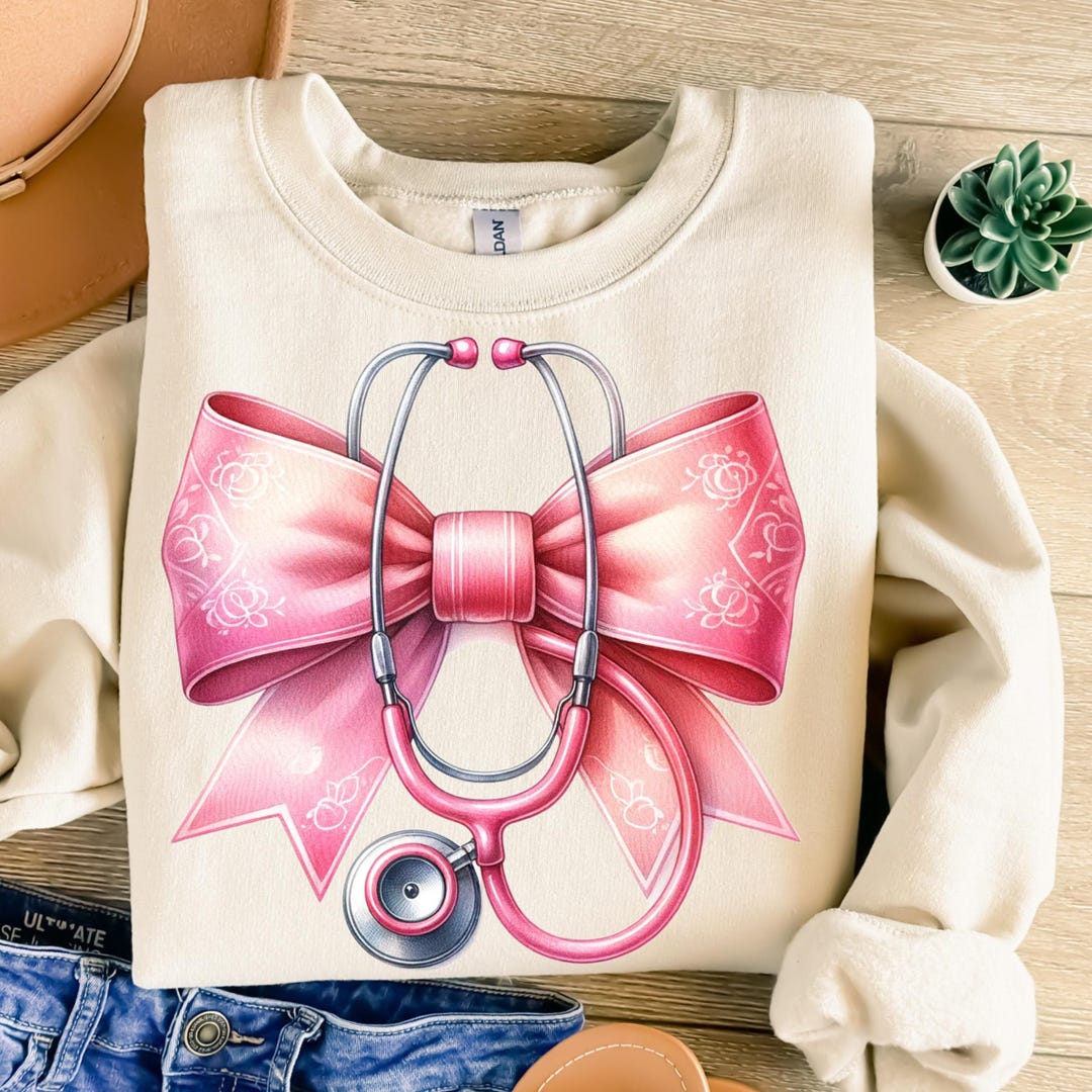 Pink Nurse Coquette Bow Stethoscope Nursing Doctor,nurse Coquette Png ...