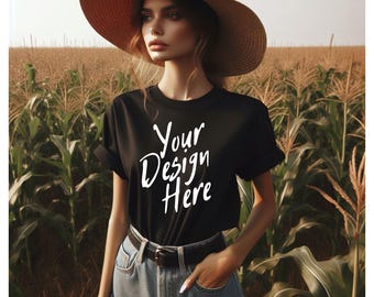 Gildan 64000 Mockup Black Gildan 64000 Mockup Bundle Gildan 64000 Mock Up Model Mockup Black Mockup Shirt Mockup Gildan Mock Up Mockup