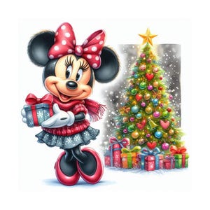 Minnie Mouse Christmas Png Digital design PNG file for sublimation,High Resolution,Instant Digital PNG Download,Tshirt design,Clipart,Png