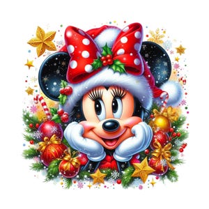 Minnie Mouse Christmas Png Digital design PNG file for sublimation,High Resolution,Instant Digital PNG Download,Tshirt design,Clipart,Png