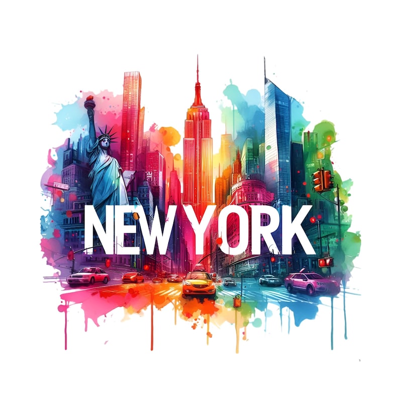 New York Png, Sublimation Design, Colorful Neon Png, England Png, UK Png, Travel Png, Trendy Png, T-Shirt Design, Digital Download Png, DTF