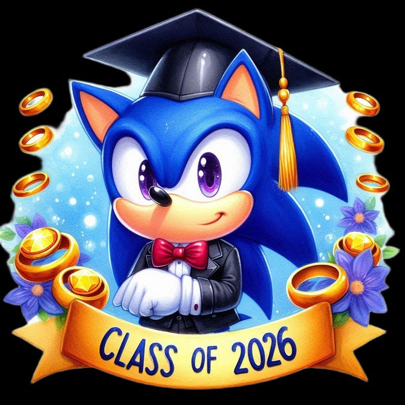 Sonic Graduation PNG Image, Clipart Images, Graduation Cartoon Artwork ...
