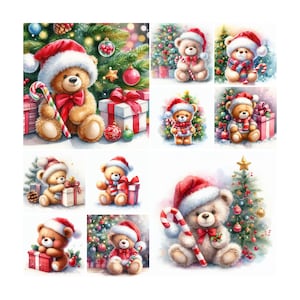 10 PNG, Christmas Bear Clipart bundle, Polar Bear Clip art, Cute Polar Bear clipart, Polar Bear PNG, Digital Download, Christmas Png,Clipart