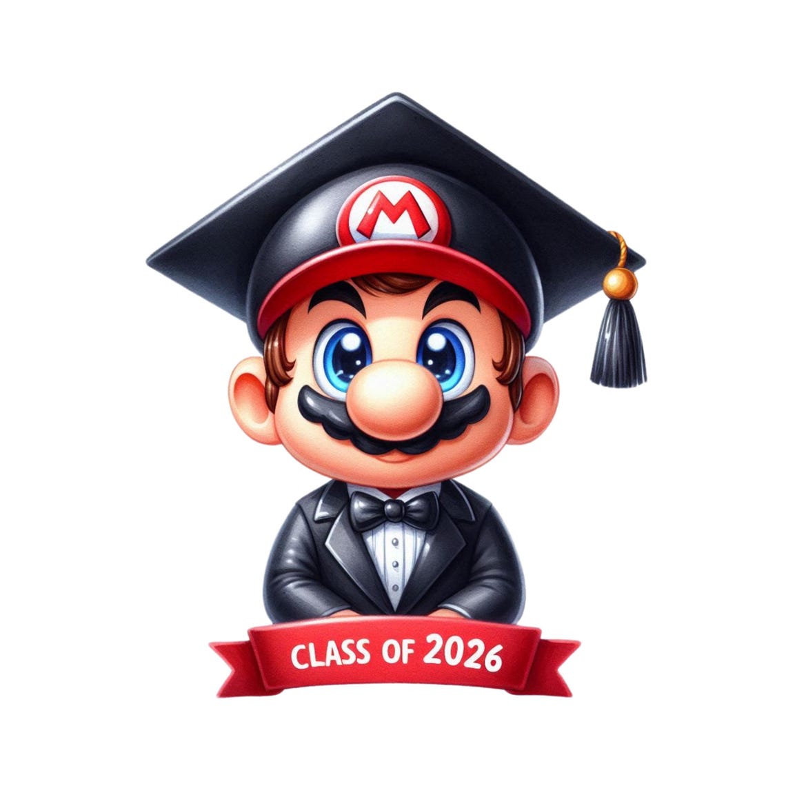 Mario Class of 2026 Graduation Watercolor Splash Clipart Image PNG ...