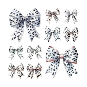 10 Kokette Bogen PNG, Leopardenmuster Bogen PNG, Gepard Bogen, Girly Mädchen Bogen Ästhetik, Trendige Kokette, Girlie, Weiche Mädchenbänder, Trending Png