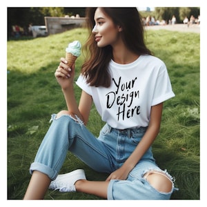 White Bella Canvas 3001, Female Tshirt Mockup, Styled Shirt Mockup, Fall Mockup, Womens Tee Mock, White T-Shirt Mockup, White Tshirt mockup