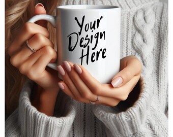 Maquette de tasse 11 oz Maquette de tasse en céramique, tasse à café blanche de style photo en stock, maquette de tasse d'hiver, tasse d'automne, image numérique PNG, maquette de tasse, tasse Png