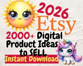 2000+ DIGITAL Products Ideas 2026, Etsy Digital Downloads, Passive Income, Create sell Today, Best Small Business Ideas, Etsy seller guide