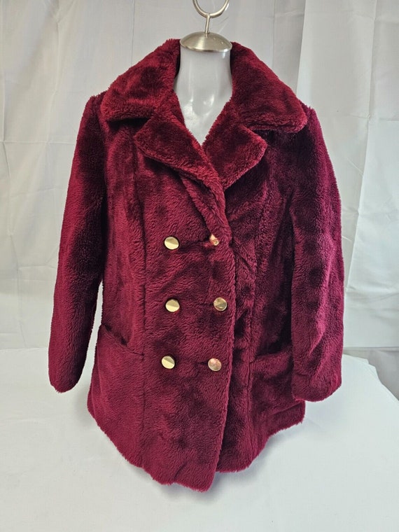 Vintage Sears Fashions Burgundy Coat Size 16