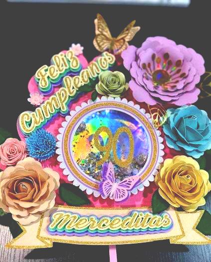 Cake Topper, Cake Decoration, Custom Cake, Flower Birthday, Beautiful ...