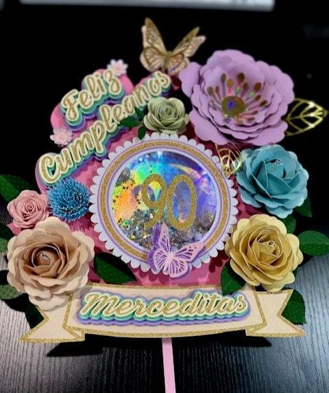 Cake Topper, Cake Decoration, Custom Cake, Flower Birthday, Beautiful ...