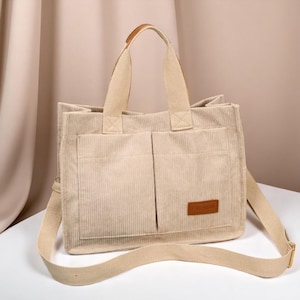 Große Canvas Umhängetasche für Frauen - Trendige Crossbody Tote, Pendlerhandtasche