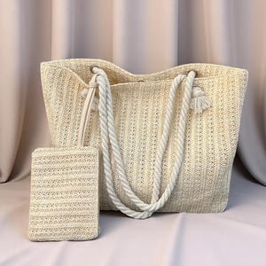 Designer Stroh Einkaufstasche für Frauen - Sommer Strand Handtasche mit großer Kapazität, lässige Geldbörse im Bali Stil