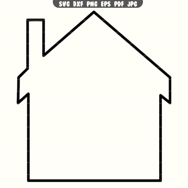 House Outline SVG, House Outline DXF, House Outline PNG, House Outline Cut File, House Outline Clipart | Instant Download |