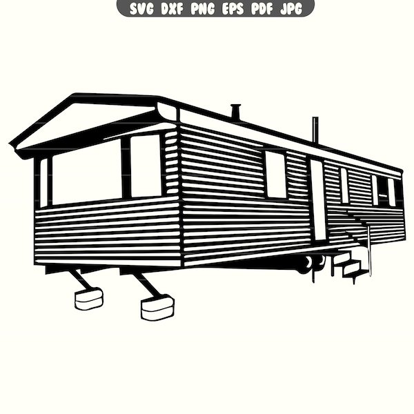 Mobile Home SVG | Traveler's DXF | Homely Abode PNG - Instant Download for Nomadic Crafting