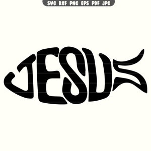 Jesus Fish SVG, Jesus Fish DXF, Jesus Fish PNG, Jesus Fish Cut File, Jesus Fish Clipart | Instant Download |