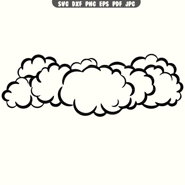 Clouds SVG, Clouds DXF, Clouds PNG, Clouds Clipart, Clouds Cut File | Instant Download