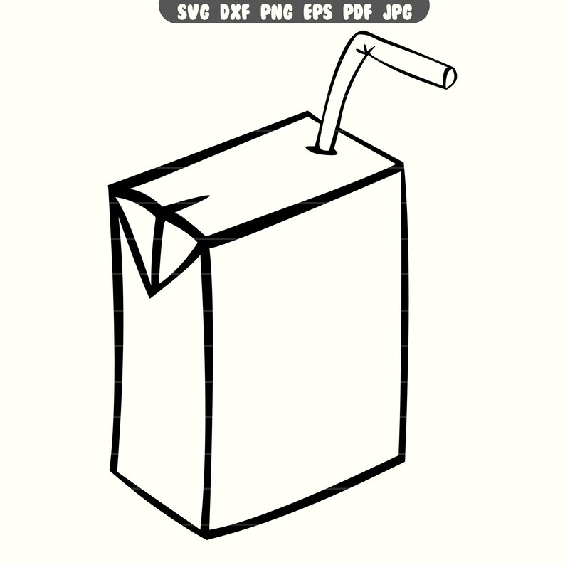 Juice Box SVG DXF PNG Clipart Cut File Kids Beverage Svg, Drink Box Dxf