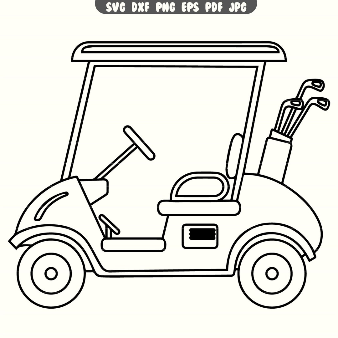 Golf Cart SVG, Golf Cart DXF, Golf Cart PNG, Golf Cart Clipart, Golf ...