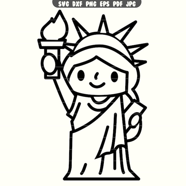 Kid Statue of Liberty SVG, Statue of Liberty DXF, Statue of Liberty PNG, Statue of Liberty Cut File, Statue of Liberty Clipart