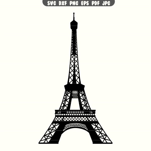 Eiffel Tower SVG, Eiffel Tower DXF, Eiffel Tower PNG, Eiffel Tower Cut File, Eiffel Tower Clipart | Instant Download |