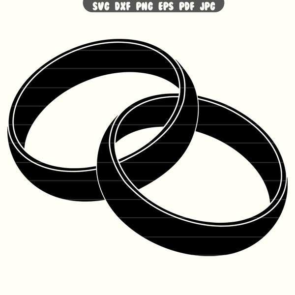 Wedding Rings SVG, Wedding Rings DXF, Wedding Rings PNG, Wedding Rings Clipart, Wedding Rings Cut File | Instant Download |
