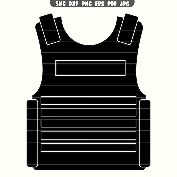 Bullet Proof Vest SVG, Bullet Proof Vest DXF, Bullet Proof Vest PNG, Bullet Proof Vest Clipart, Bullet Proof Vest Cut File