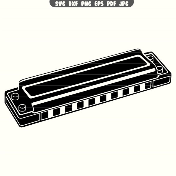 Harmonica SVG, Harmonica DXF, Harmonica PNG, Harmonica Cut File, Harmonica Clipart | Instant Download |