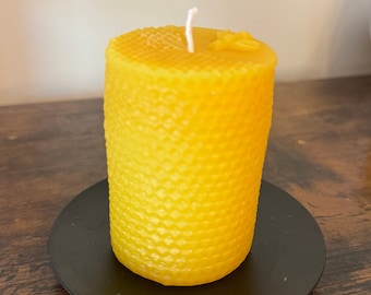 Honeycomb Beeswax Pillar |3” x 2” | 100% Pure Beeswax Candle| Clean Burn | Natural Purifier| Cotton Wick| Non-Toxic| Eco-Friendly
