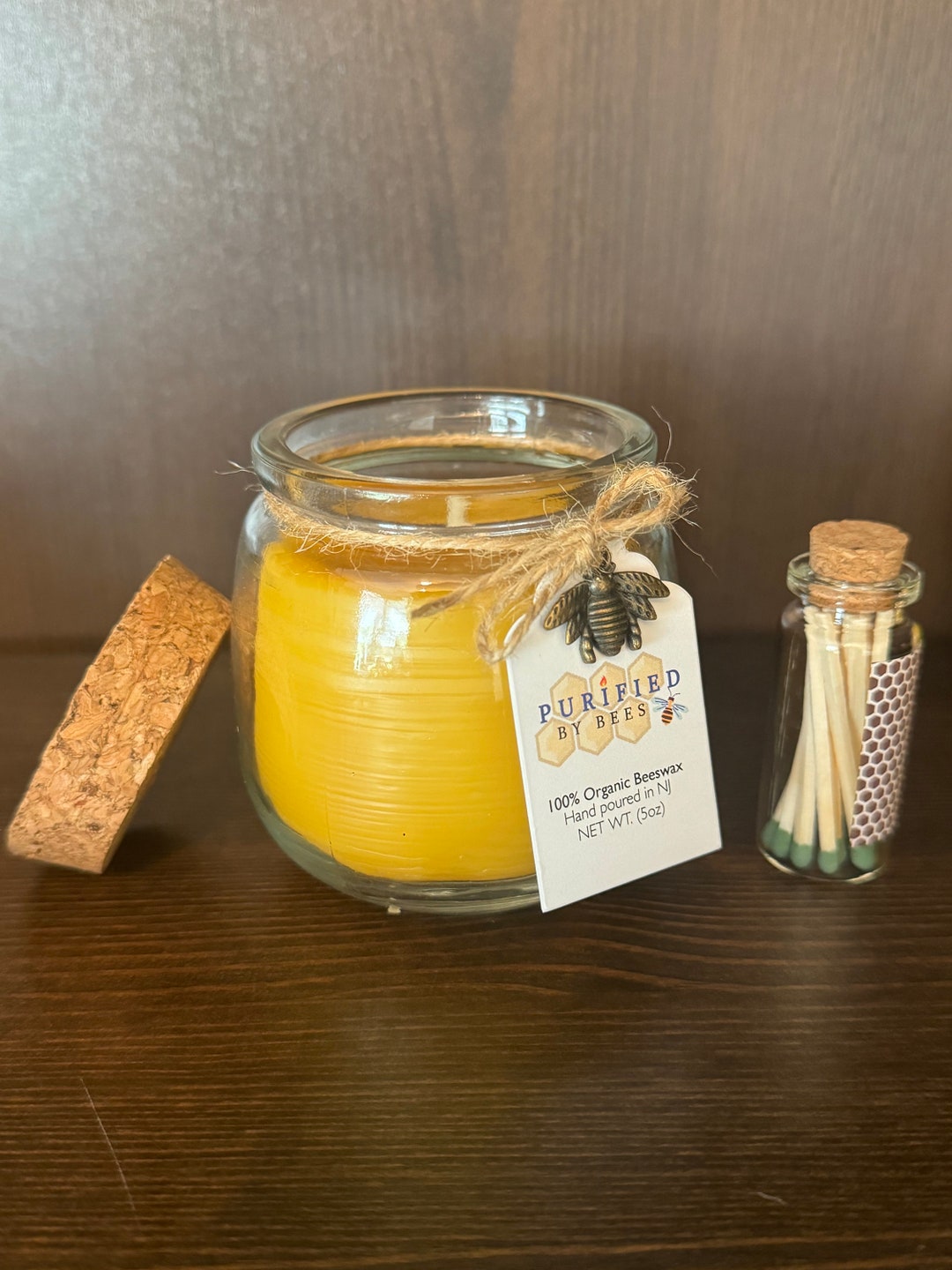 7 Oz Honey Jar Beeswax Essential Oil Candle |100% Pure Beeswax Candles ...