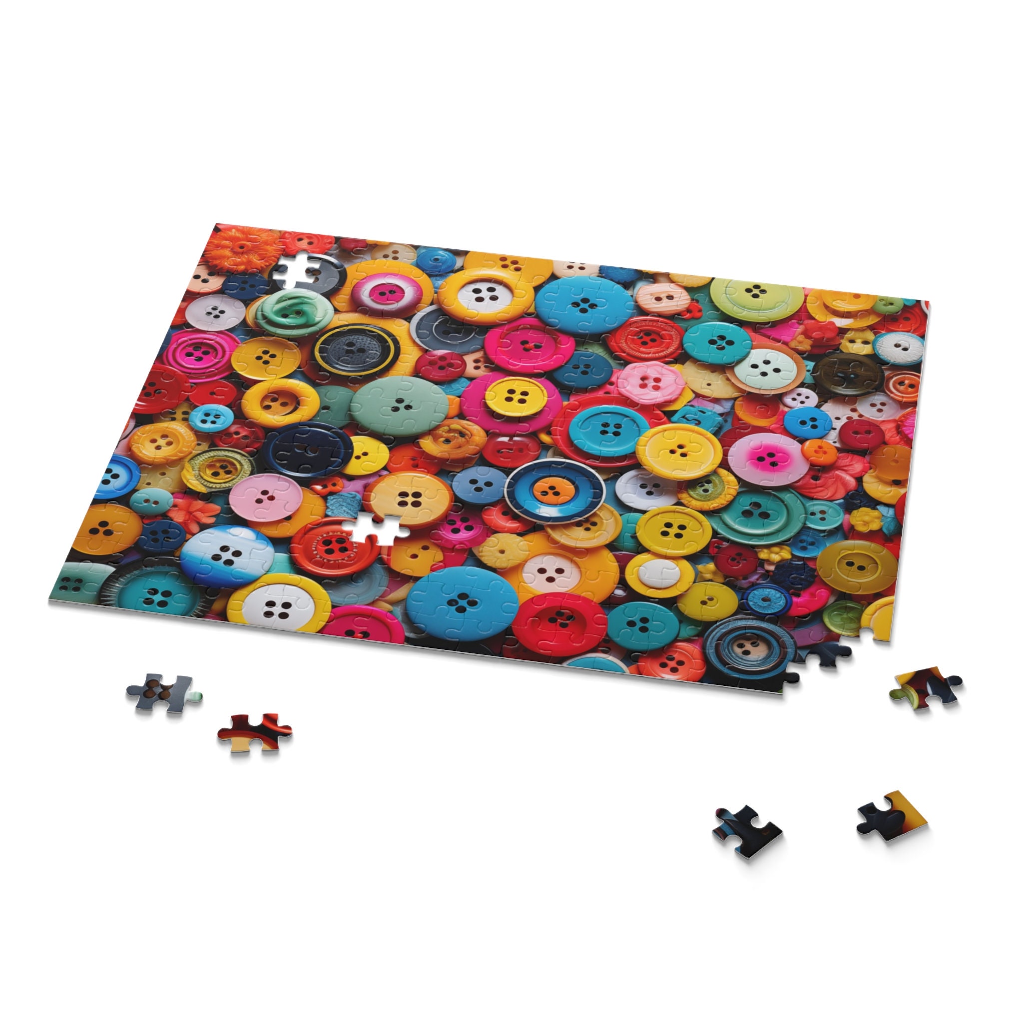 Design Puzzles Colorful Button Collage Jigsaw Puzzle (120, 252, 500-piece) - Etsy