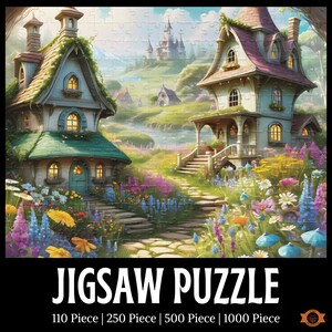 Storybook Homes Jigsaw Puzzle, Enchanting Puzzle, Fairytale Lovers Gift, Fantasy Puzzle, Gnome Home Puzzle, 1000/520/250/110 Piece