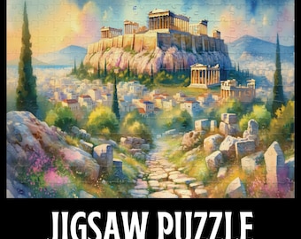 Acropolis Jigsaw Puzzle Historic Athens Travel Lovers Gift Parthenon History Landscape Greek Iconic Landmark