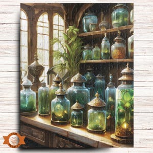 Apothecary Puzzle, Wizardry Puzzle, Potions Puzzle, Jigsaw Puzzle, Mythical Creations Puzzle Gift, Mythical Art, 1000/500/250/110 Piece