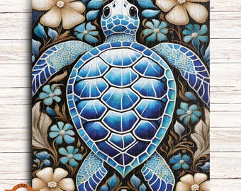 Tropical Turtle Jigsaw Puzzle, Island Sea Turtle Puzzle, Animal Lovers Gift, Turtle Puzzle, Hawaiian Ocean Life Art, 1000/500/250/100 Piece