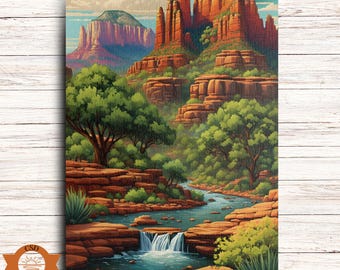 Sedona Jigsaw Puzzle, Desert Puzzle, Nature Lovers Puzzle, Hiking Lovers Gift, Arizona Jigsaw Puzzle, 1000/500/250/100 Piece