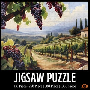 Italian Vineyard Jigsaw Puzzle, Wine Country Landscape Puzzle, Italian Countryside Lover, Nature Puzzle Gift