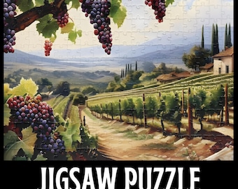 Italian Vineyard Jigsaw Puzzle, Wine Country Landscape Puzzle, Italian Countryside Lover, Nature Puzzle Gift