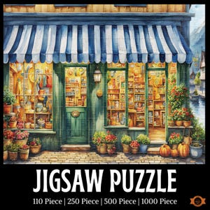 Scandinavian Storefront Jigsaw Puzzle, Market Puzzle, Vintage Jigsaw Puzzle, Charming Puzzle, Nordic Lovers Gift, 1000/500/250/100 Piece
