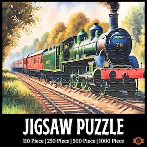 Vintage Train Jigsaw Puzzle, Steam Locomotive Puzzle, Antique Lover Puzzle Gift, Old Fashioned Puzzle