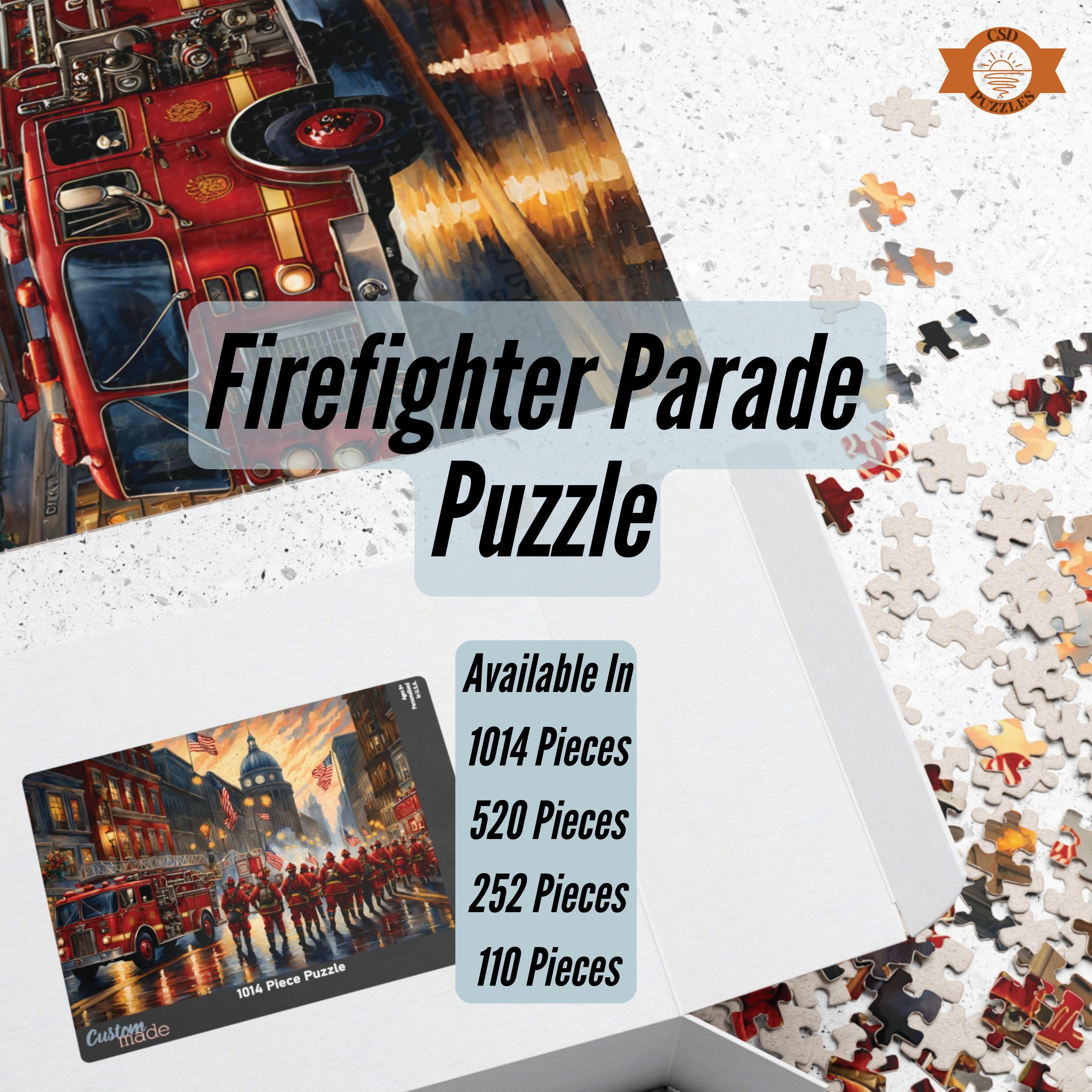 Firefighter Parade 1000 Piece Jigsaw Puzzle, Vintage Firefighter Jigsaw ...