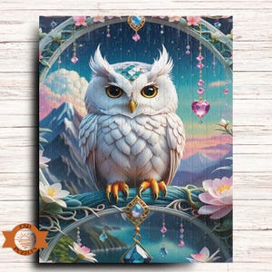 Jeweled Owl Jigsaw Puzzle, Whimsical Owl Puzzle, Boho Bejeweled Owl, Unique Gift Idea, Owl Lovers Gift