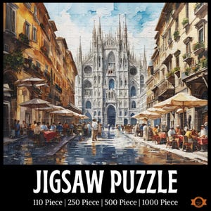 Milan Italy Jigsaw Puzzle, Duomo Jigsaw Puzzle, Travel Lovers Gift, Italian Art, Scenic Jigsaw Puzzle, Cafe Art