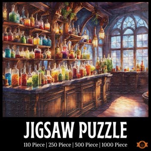 Laboratory Jigsaw Puzzle, Apothecary Puzzle, Magic Jigsaw Puzzle, Cafe Jigsaw Puzzle, Potions Puzzle, Alchemy Lovers Gift