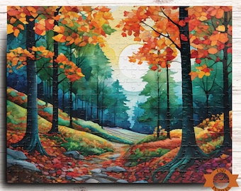Natures Palette Jigsaw Puzzle, Autumn Landscape Puzzle, Nature Lovers Puzzle Gift, Artistic Fall Puzzle, 500 Piece