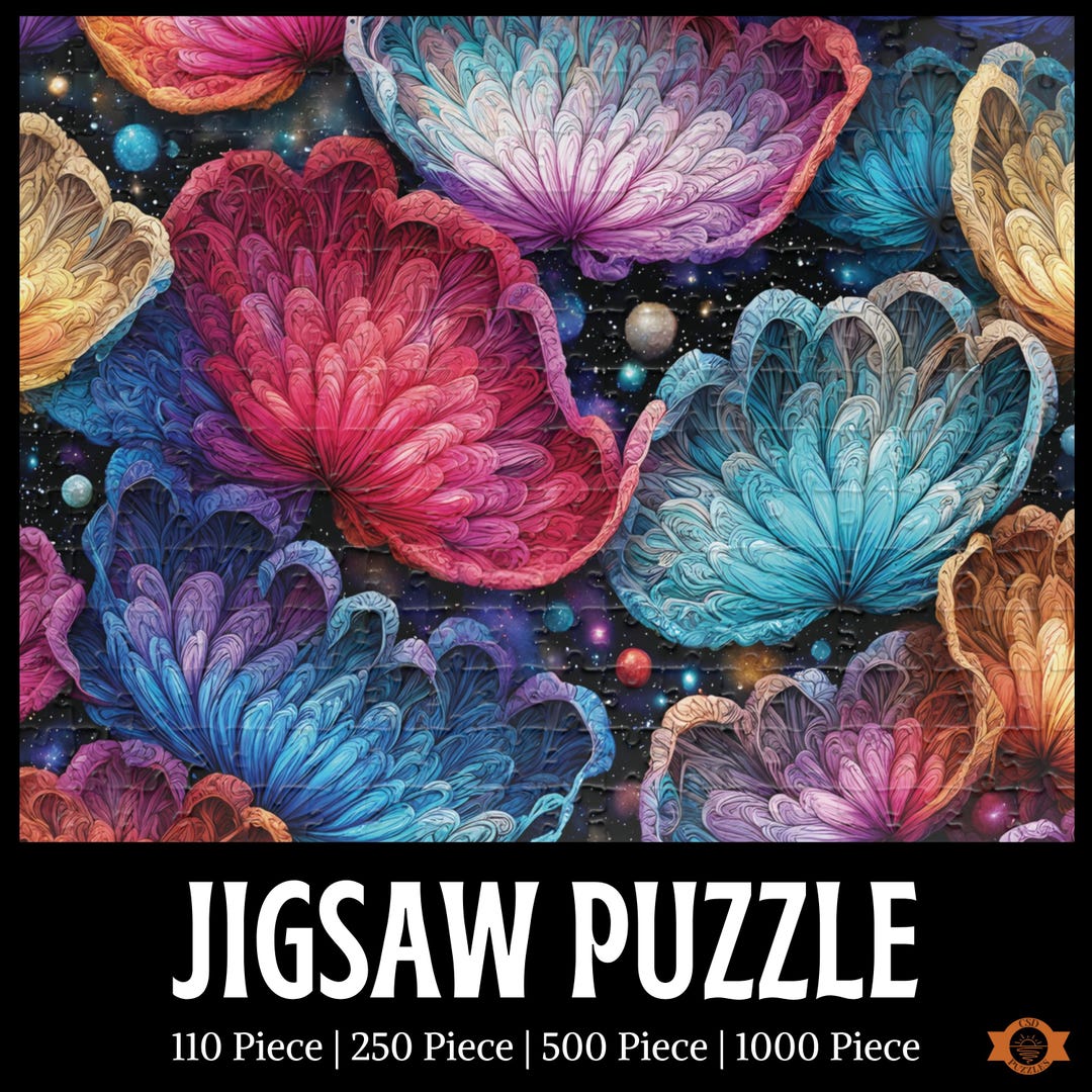 Planetary Flower Jigsaw Puzzle, Cosmic Flower Puzzle, Colorful Jigsaw ...