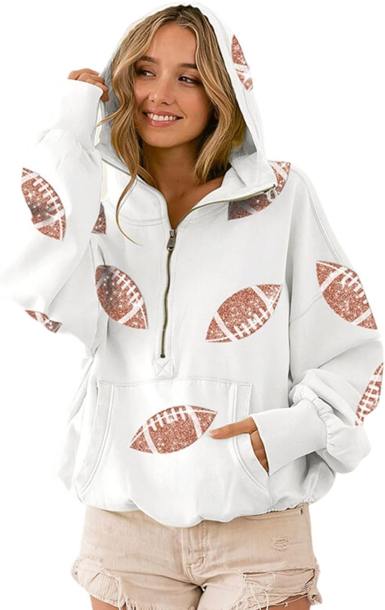 White half deals zip jacket