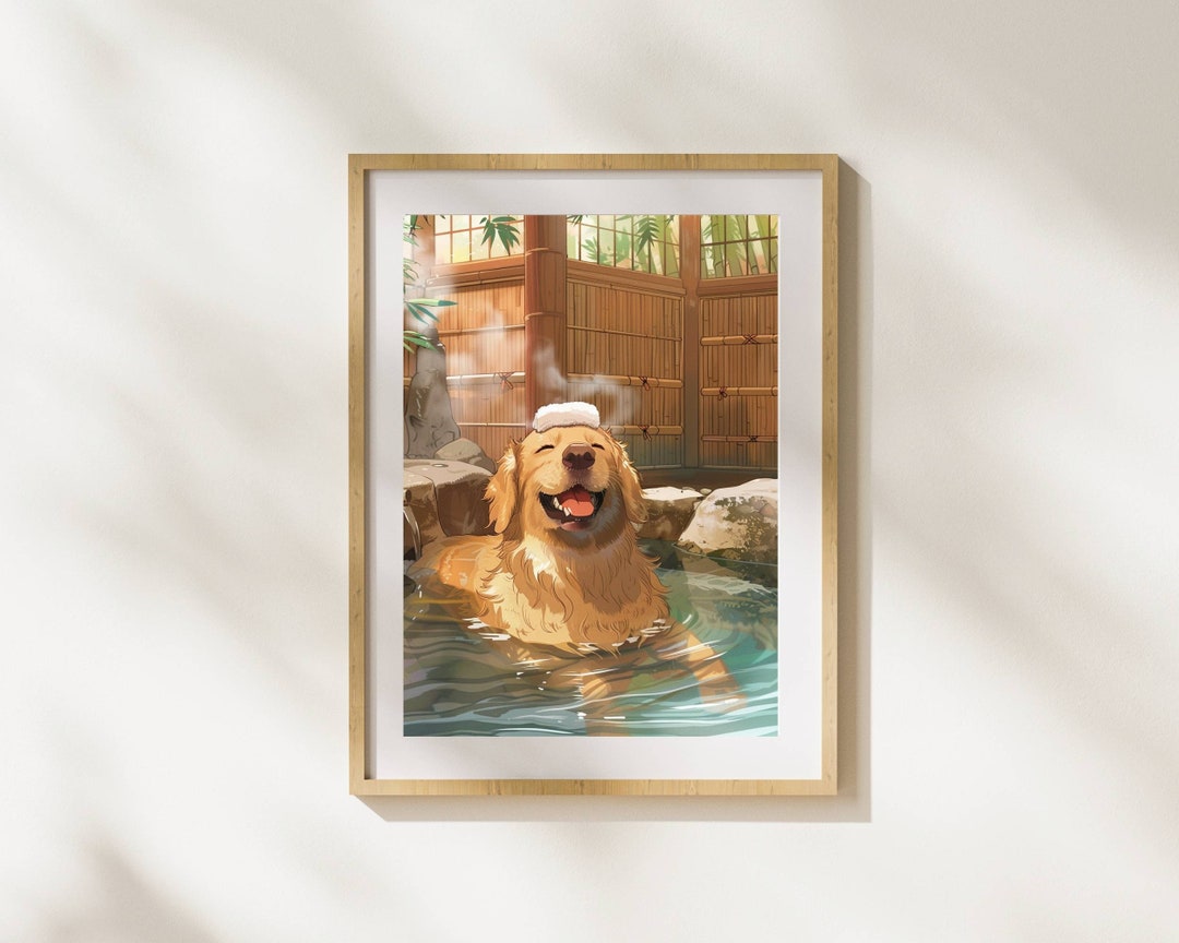 Golden Retriever Wall Art Digital File Download, Dog Wall Decor Digital ...