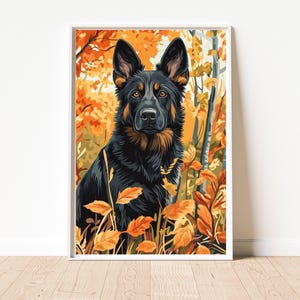 German Shepard Halloween Wall Art, Dog Digital File Download, German Shepard Wall Print, Digital Art Prints Download, Dog Halloween Art