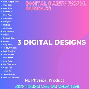 Digital Custom Party Favor Bundle